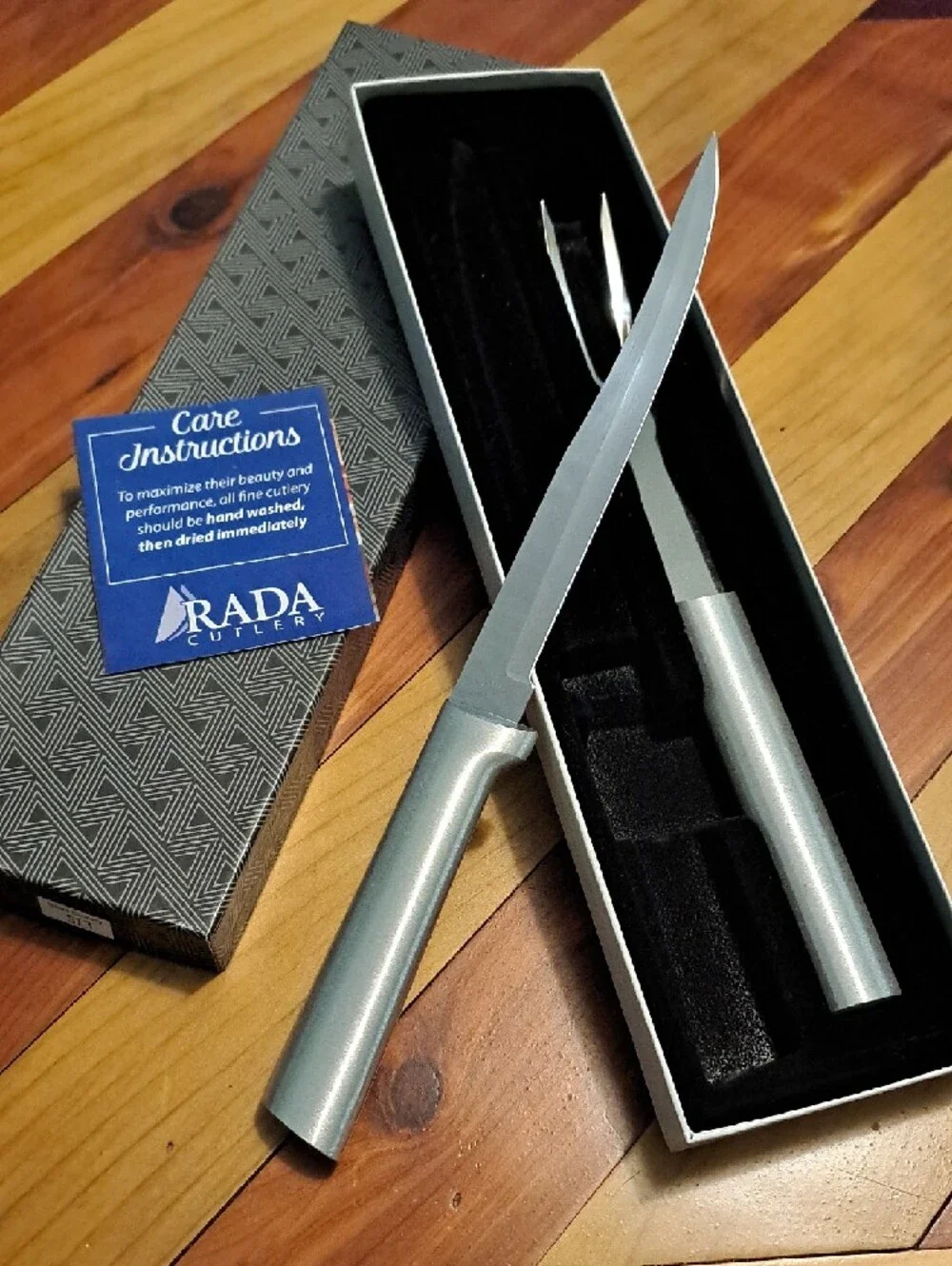 RADA Silver Carving Knife and Fork Set